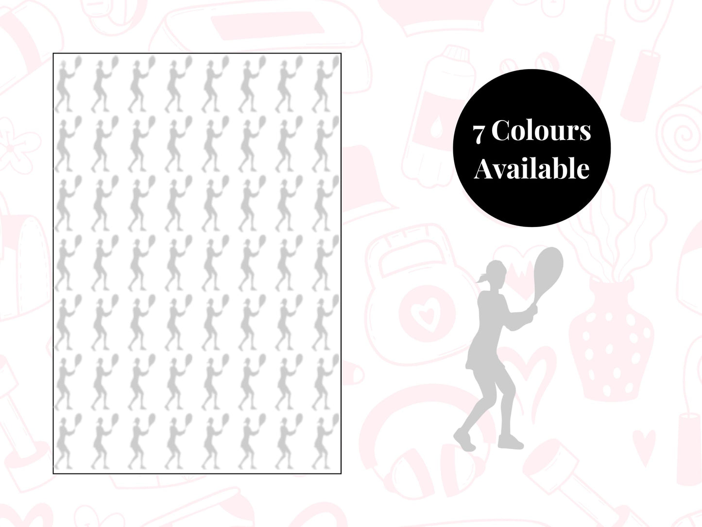Tennis Player Sticker Sheet Planner Stickers Golfing Icons Tee Off Journal Decals 56 Pack