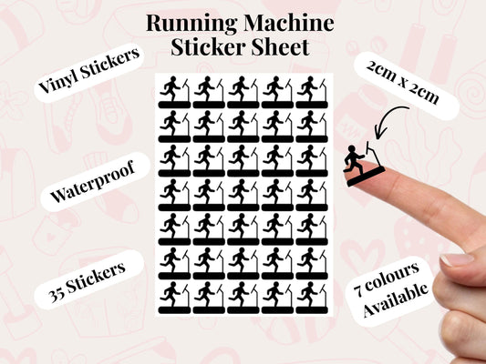 Running Machine Sticker Sheet Fitness Journal Planner Stickers Gym Tracker Icons 35 Pack