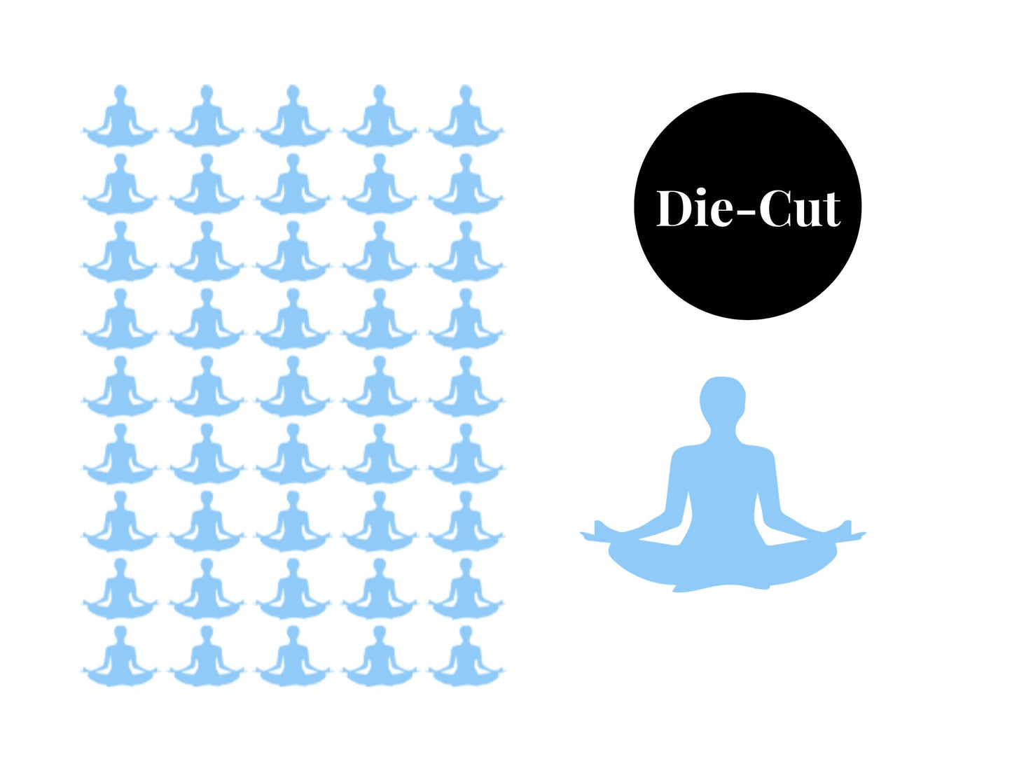 Yoga Pose Sticker Sheet Fitness Journal Planner Stickers Gym Tracker Icons 45 Pack