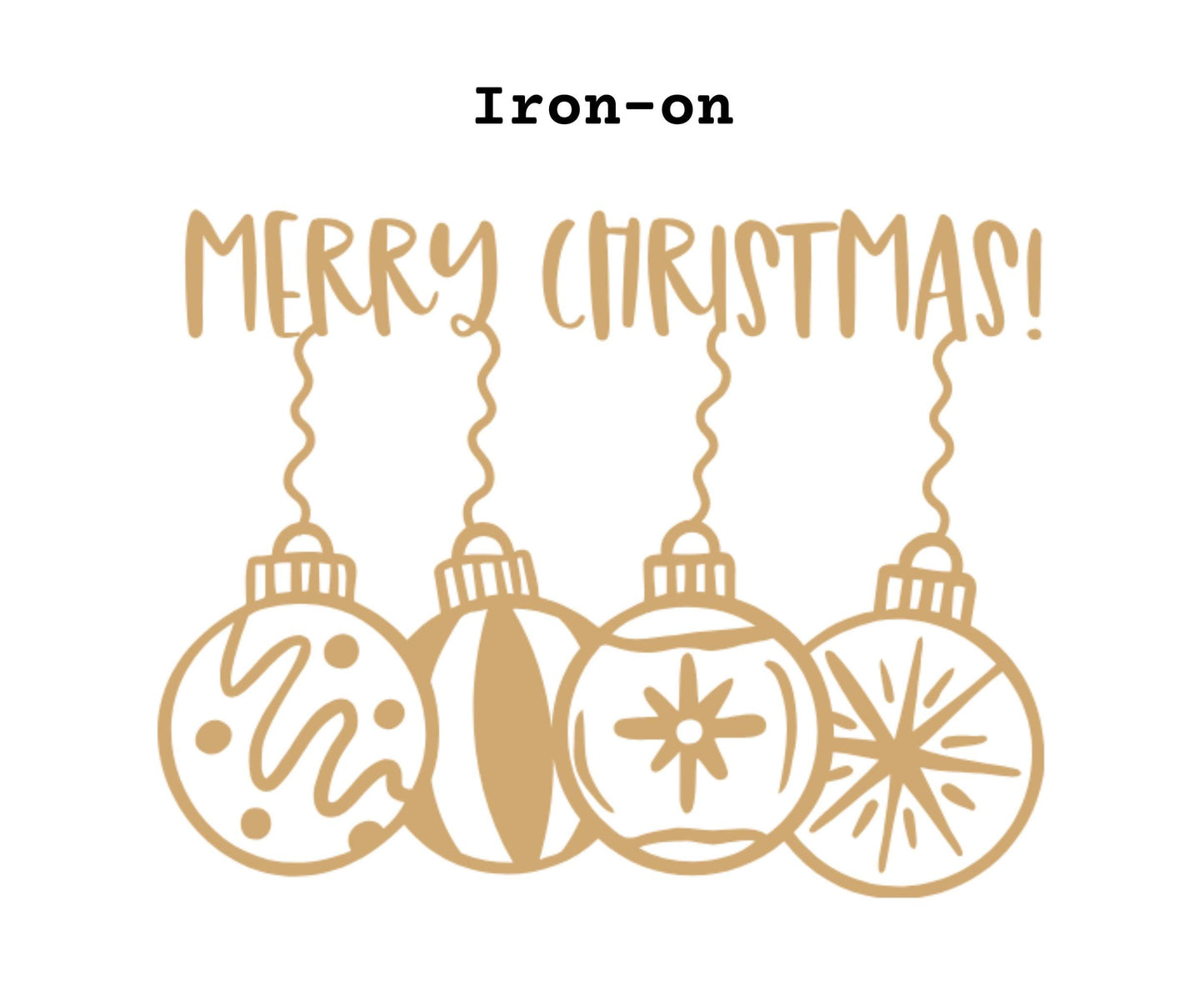 Iron-on Merry Christmas with Baubles/Transfers for T-shirts/HTV Merry Christmas/Christmas Crafts/DIY Christmas T-shirt/Christmas top iron-on