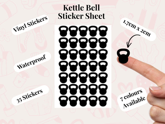 Kettle Bell Sticker Sheet Fitness Journal Planner Stickers Gym Tracker Icons 35 Pack