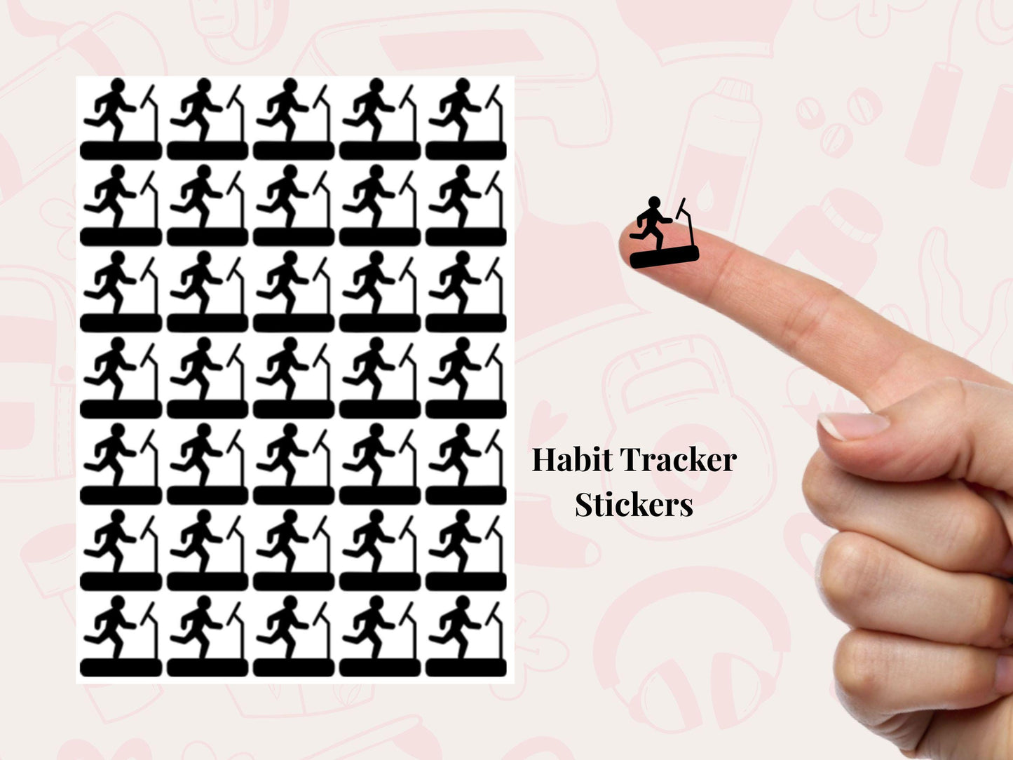 Active Lifestyle Sticker Bundle Fitness Planner Workout Activity Journal Icons Multi Sheet Set