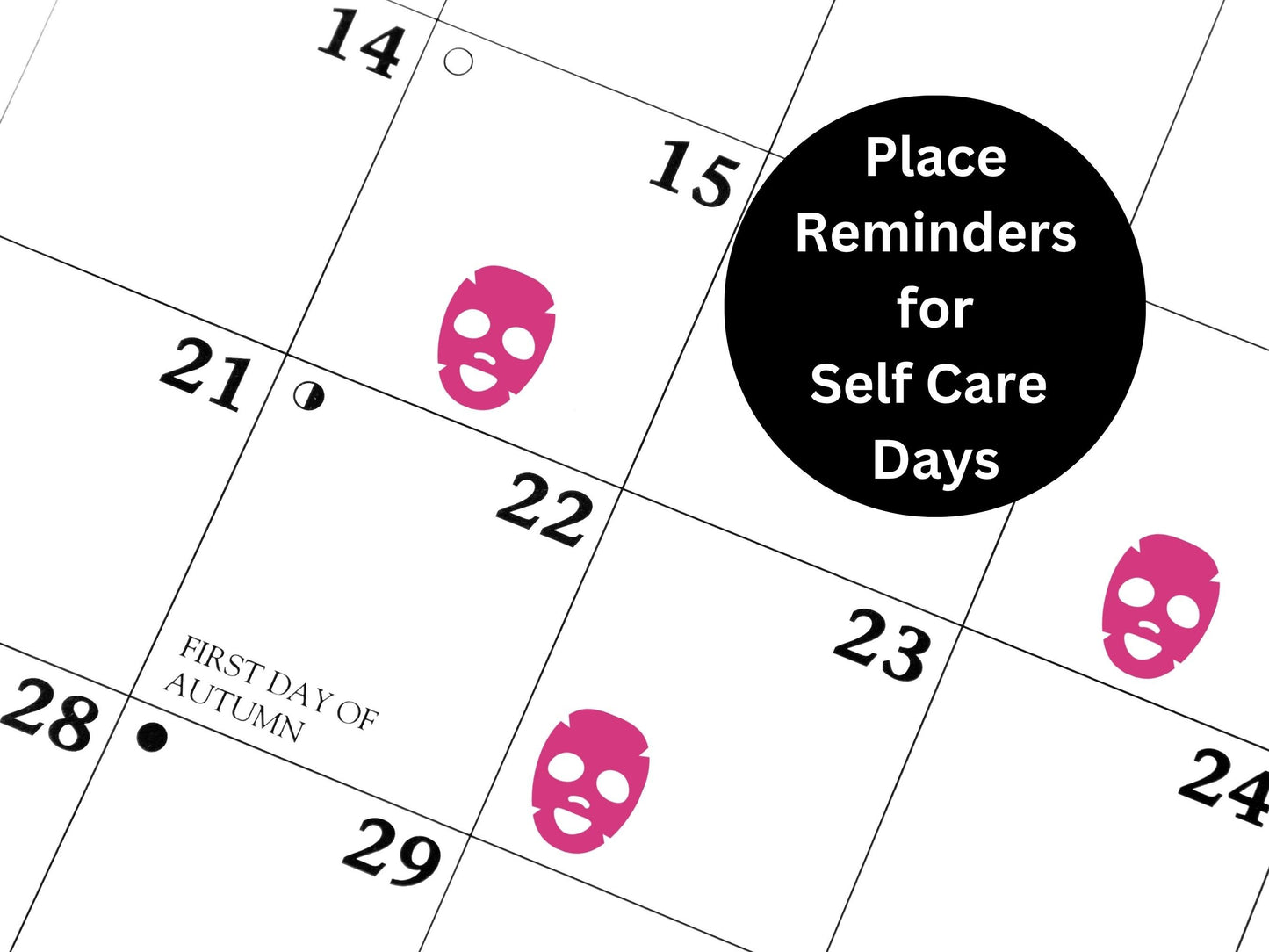 Face Mask Sticker Sheet Self Care Planner Stickers Icons 42 Stickers