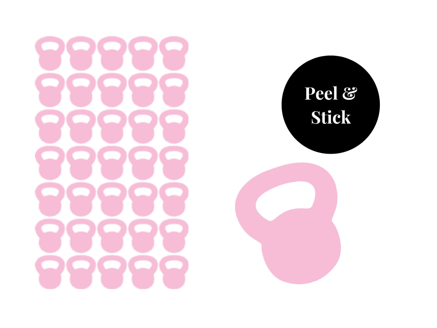 Kettle Bell Sticker Sheet Fitness Journal Planner Stickers Gym Tracker Icons 35 Pack