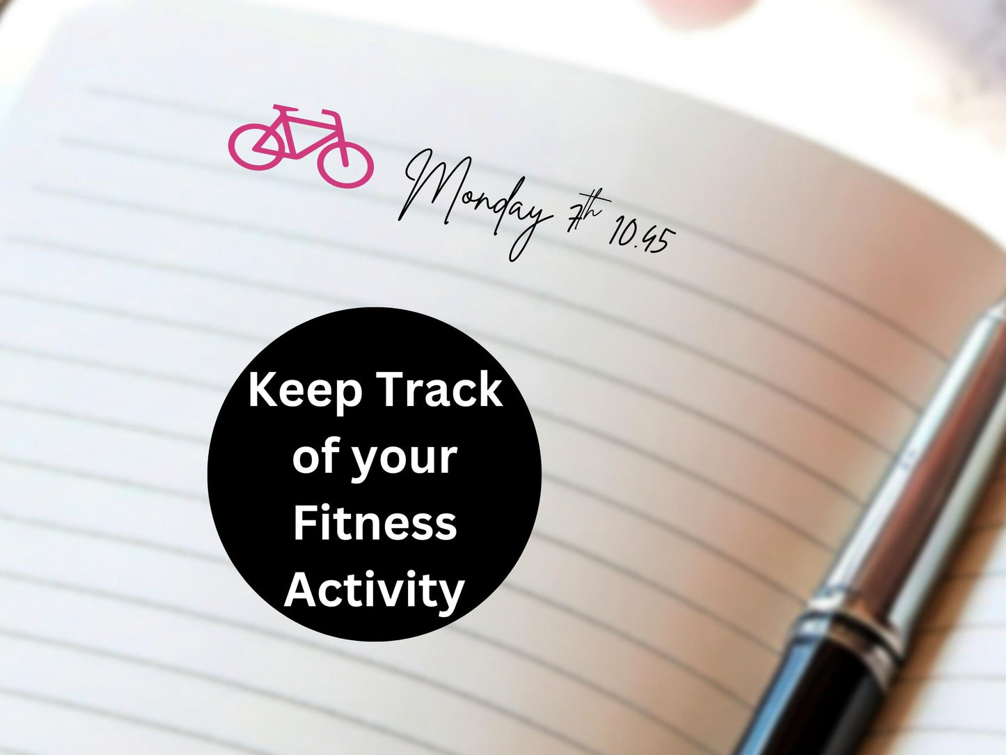 Bicycle Sticker Sheet Fitness Journal Planner Stickers Gym Tracker Icons 40 Pack