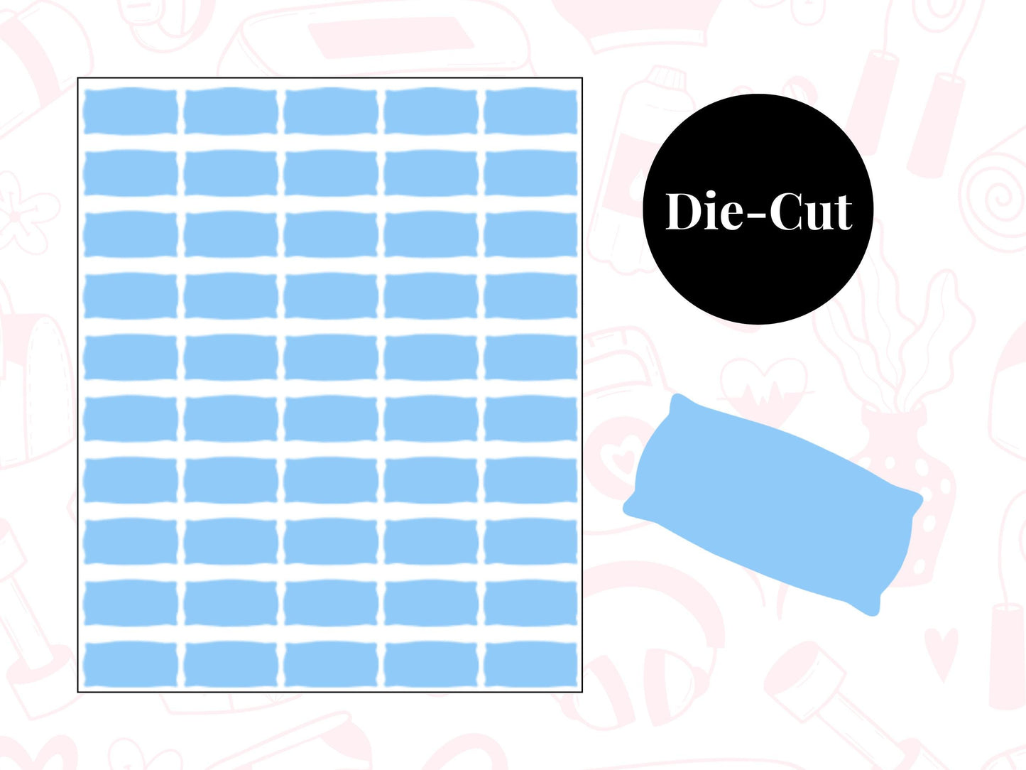 Pillow Sticker Sheet Self Care Planner Stickers Wellness Icons 50 Pack 7 Colours