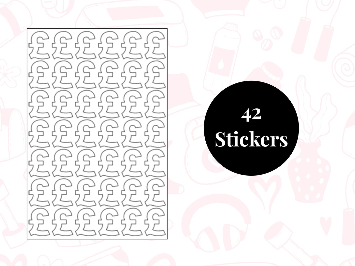 Pound Sign Sticker Sheet Budget Planner Stickers Money Tracker Finance Icons 42 Pack