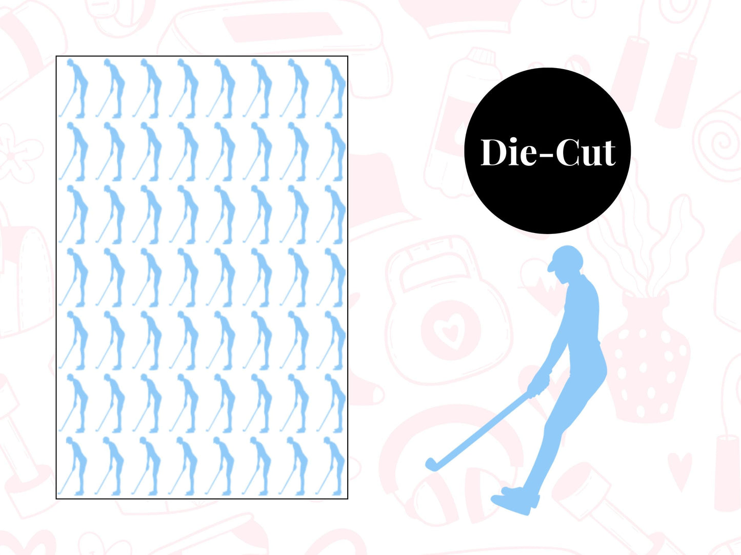 Golf Sticker Sheet Planner Stickers Golfing Icons Tee Off Journal Decals 56 Pack