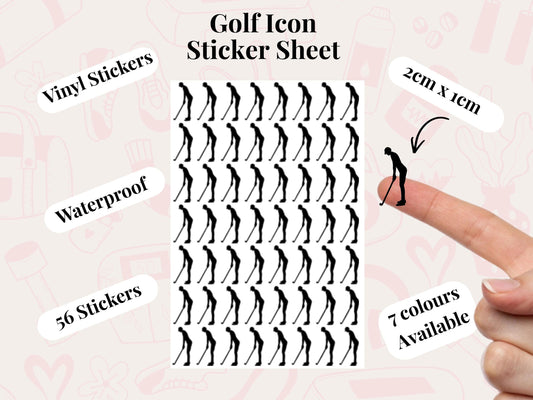 Golf Sticker Sheet Planner Stickers Golfing Icons Tee Off Journal Decals 56 Pack
