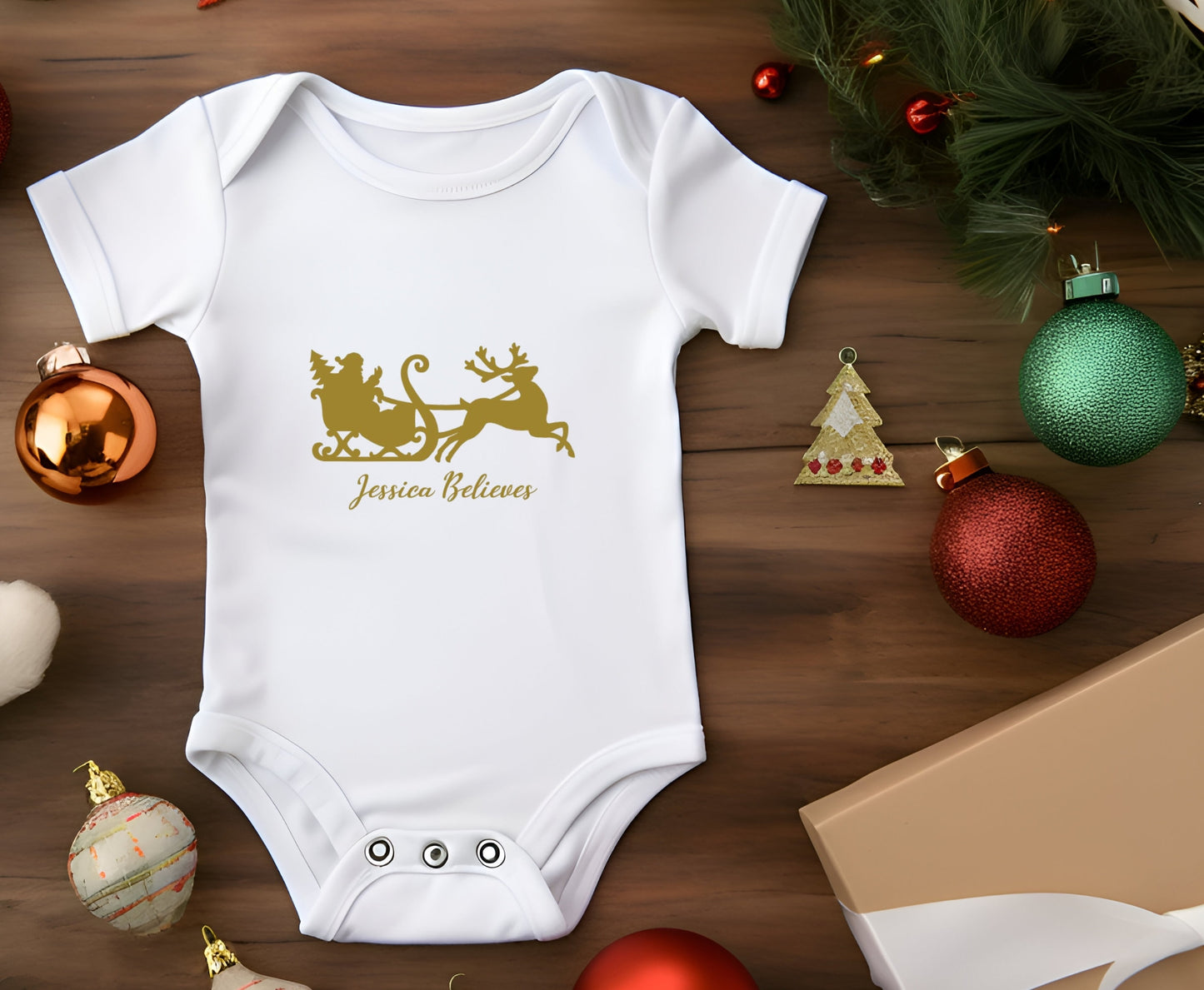 Vinyl Iron-On Transfer, DIY Christmas Heat Transfer, Custom Iron-On, Personalised Heat Transfer, Santa and Sleigh Heat Transfer