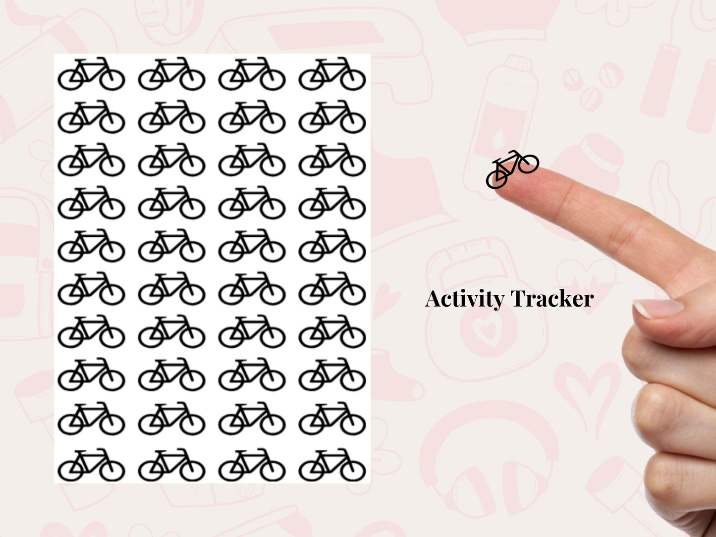 Active Lifestyle Sticker Bundle Fitness Planner Workout Activity Journal Icons Multi Sheet Set