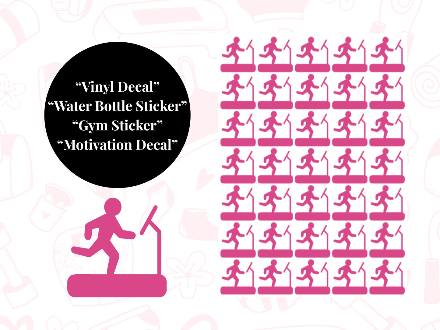 Running Machine Sticker Sheet Fitness Journal Planner Stickers Gym Tracker Icons 35 Pack