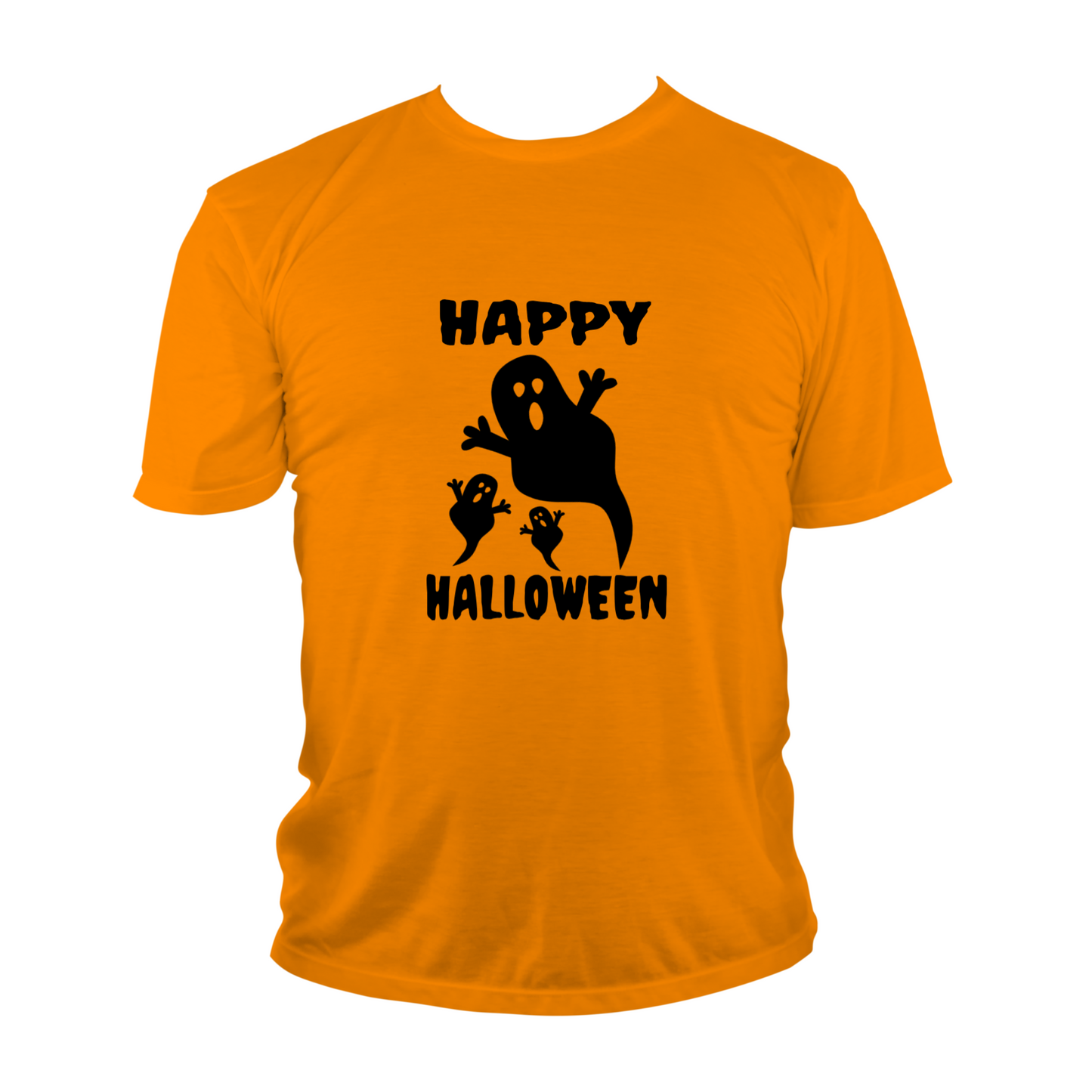 Halloween Heat transfer iron-on Happy Halloween and 3 Ghosts. HTV Happy Halloween. Iron-on Halloween decal