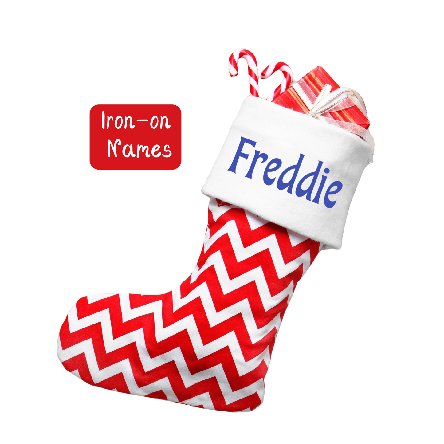 Iron-on Name Decals. Christmas Stocking Iron-on Names. Personalised Iron-on. Christmas DIY. Festive Iron-on. Heat Transfer Names