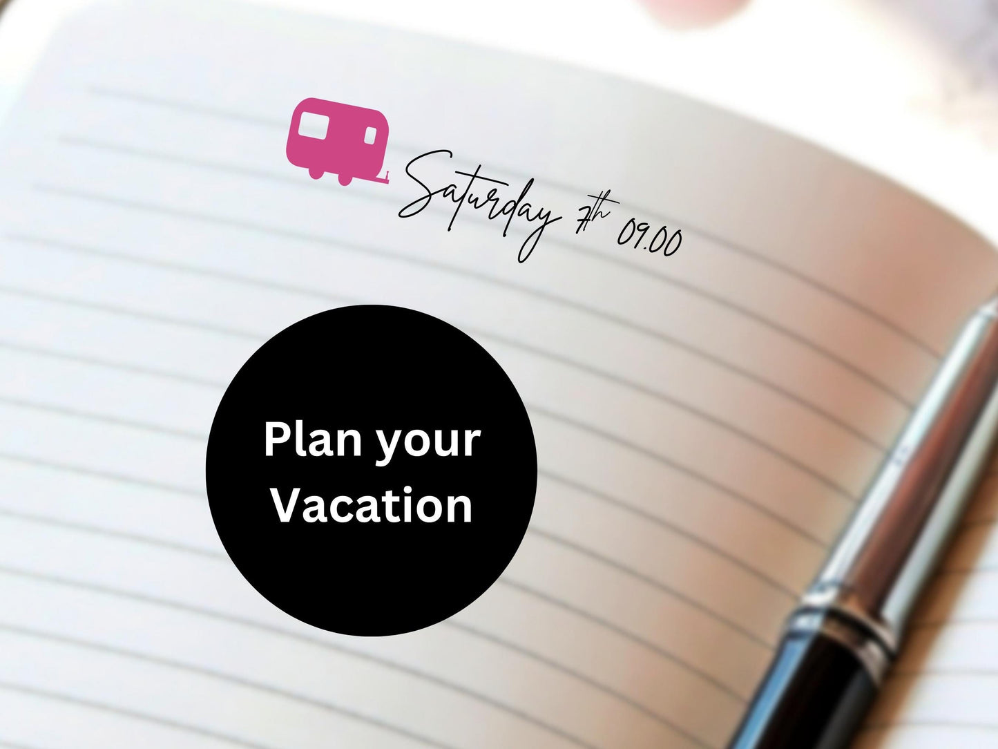 Caravan Icon Vinyl Stickers for Planners, Journals – Waterproof, 42 Pack