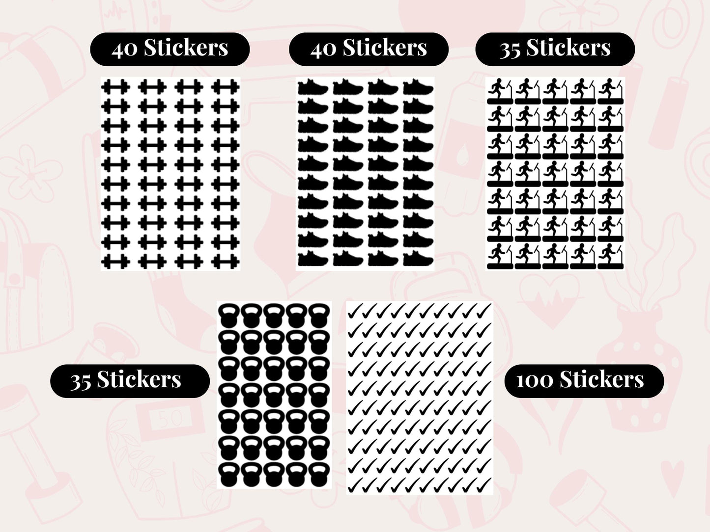 Stay organised and motivated with this fitness planner sticker bundle