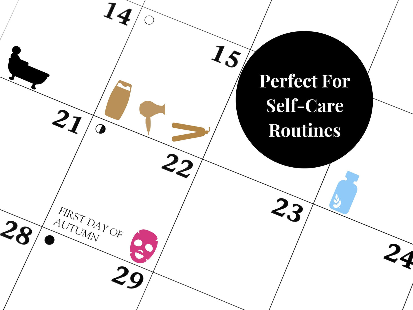 Self Care Planner Sticker Bundle Wellness Beauty Routine Journal Stickers Multi Sheet Set