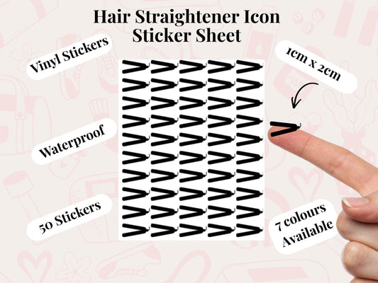 Hair Straightener Sticker Sheet Self Care Planner Stickers Icons 50 Stickers