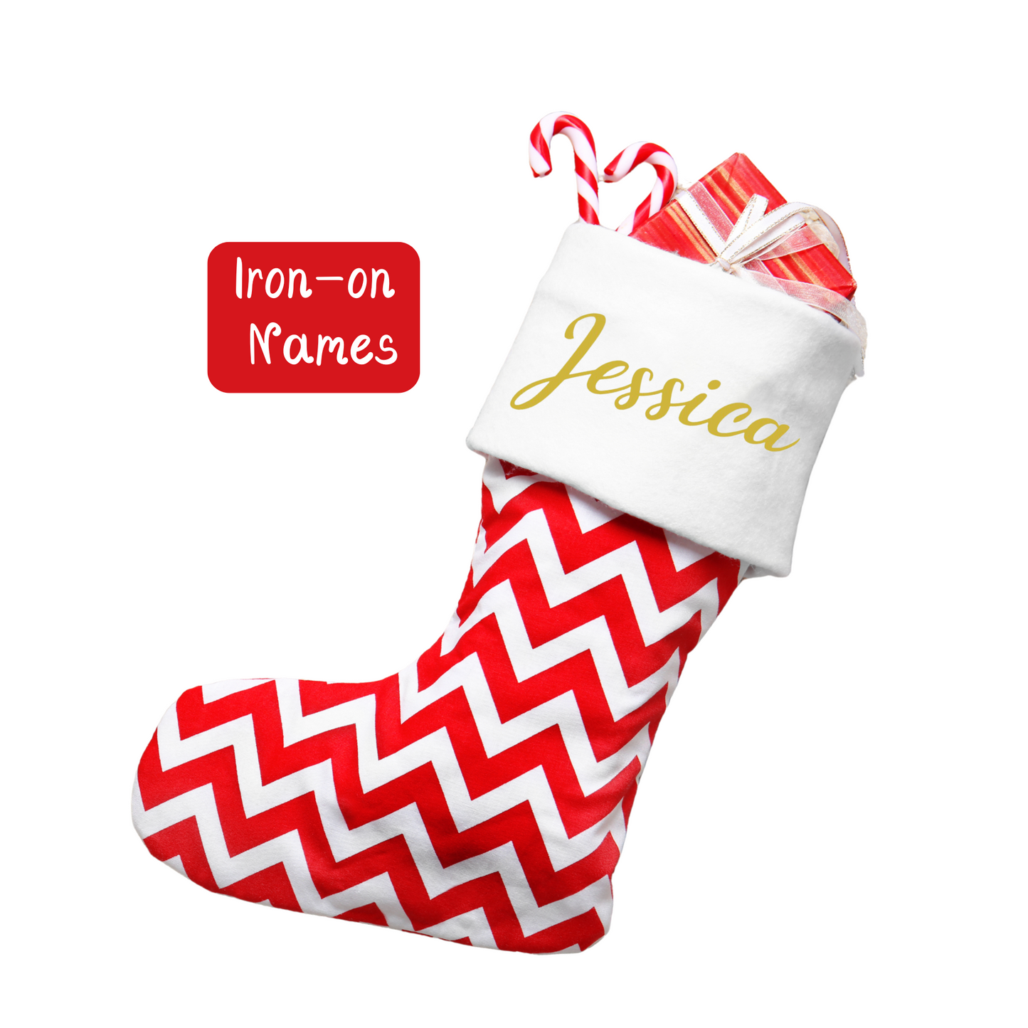 Iron-on Name Decals. Christmas Stocking Iron-on Names. Personalised Iron-on. Christmas DIY. Festive Iron-on. Heat Transfer Names