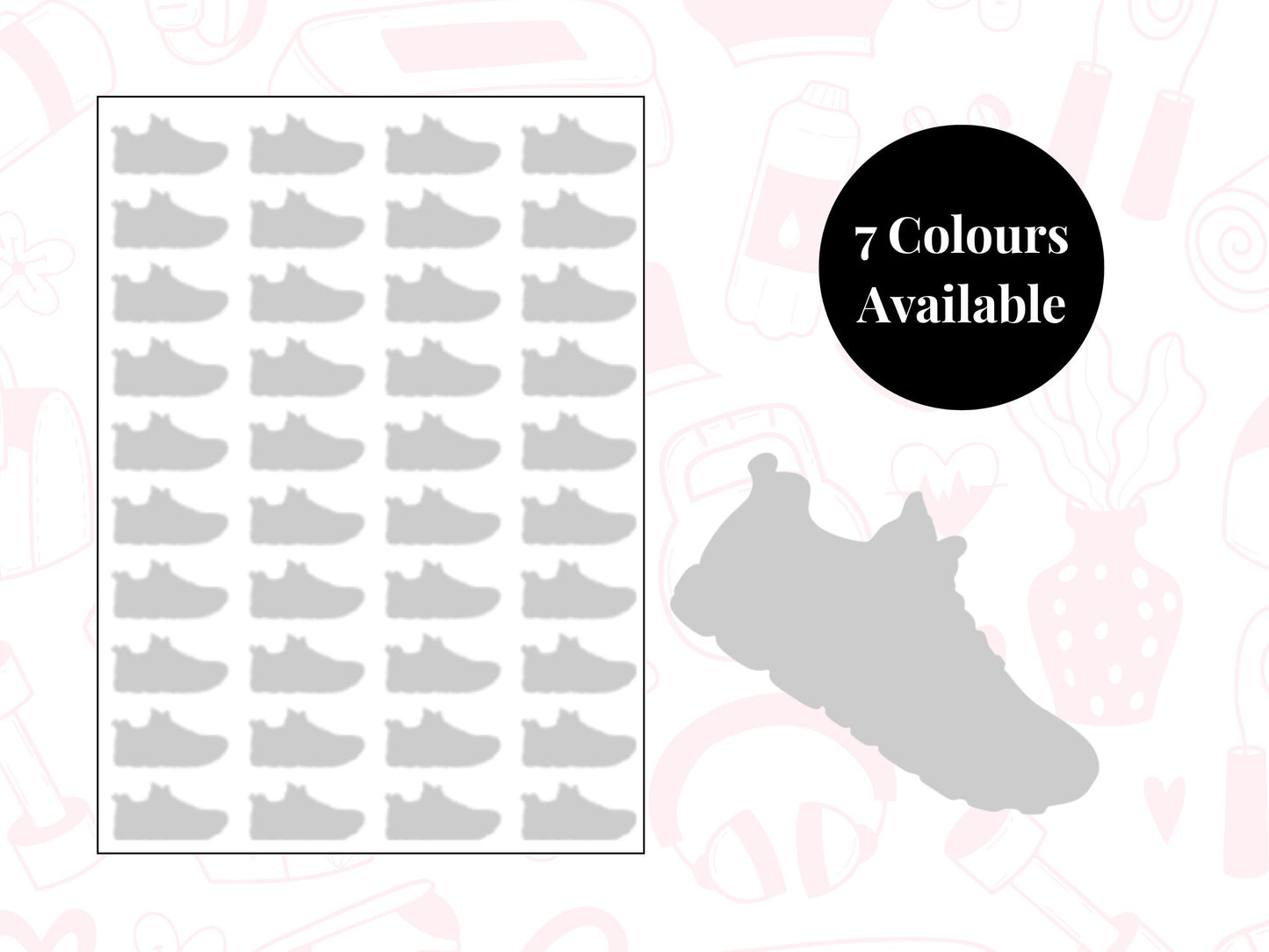 Sports Shoe Sticker Sheet Fitness Journal Planner Stickers Gym Tracker Icons 40 Pack