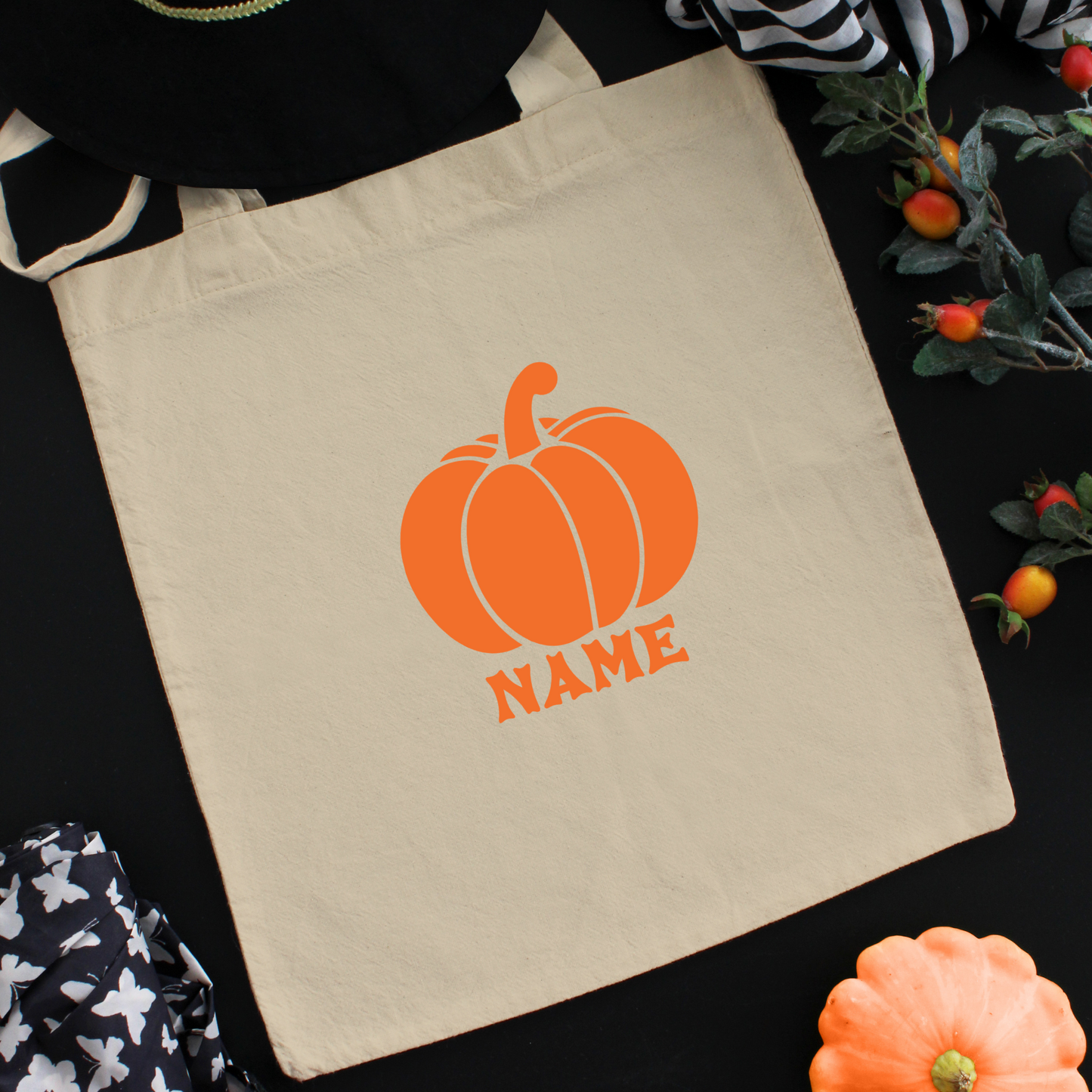 Pumpkin and Name Iron-On Heat Transfer