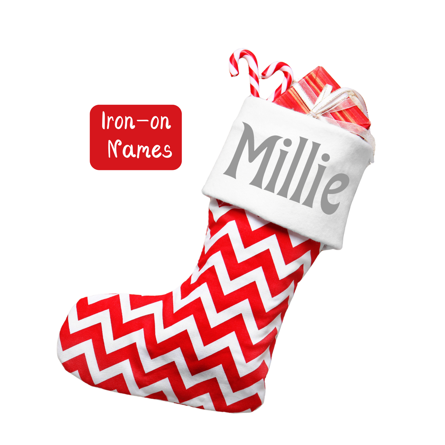 Iron-on Name Decals. Christmas Stocking Iron-on Names. Personalised Iron-on. Christmas DIY. Festive Iron-on. Heat Transfer Names