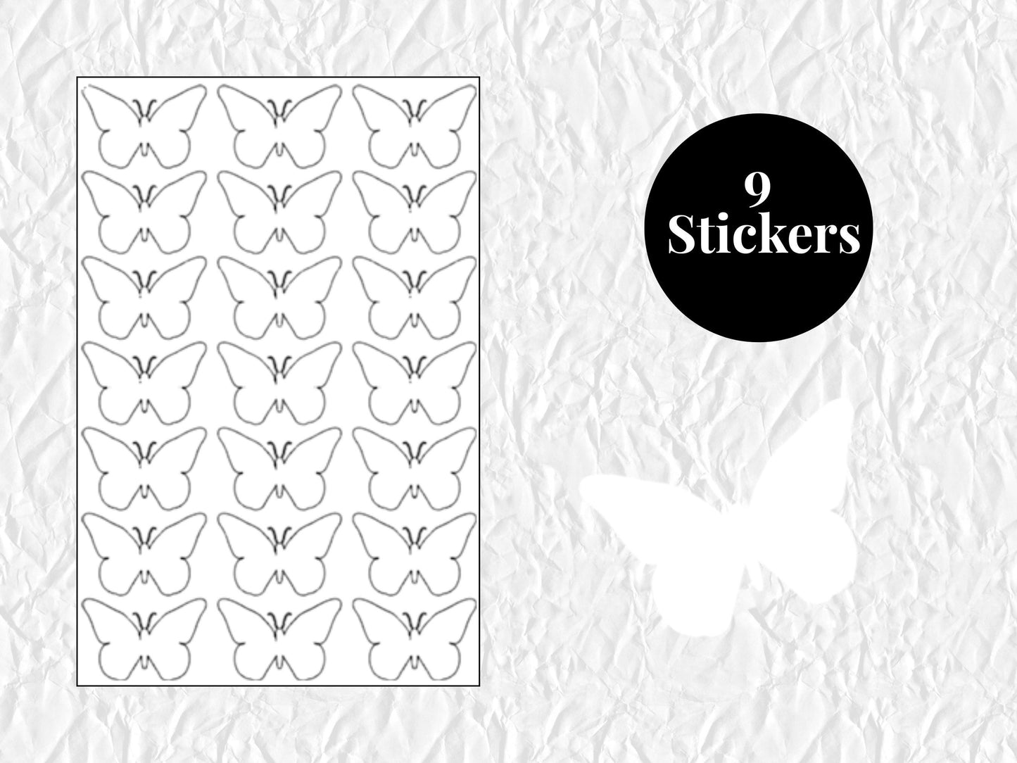 Butterfly Sticker Sheet Vinyl  Stickers Journal Planner Stickers 21 Pack