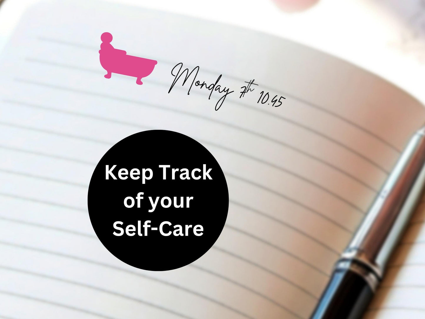 Bath Self-Care Planner Sticker Sheet — 40 Pack, 7 Colours