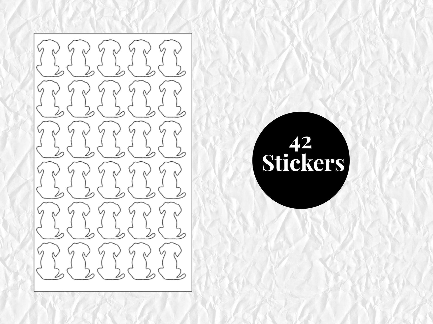 Dog Silhouette Sticker Sheet Pet Planner Stickers Animal Icons Journal 30 Pack