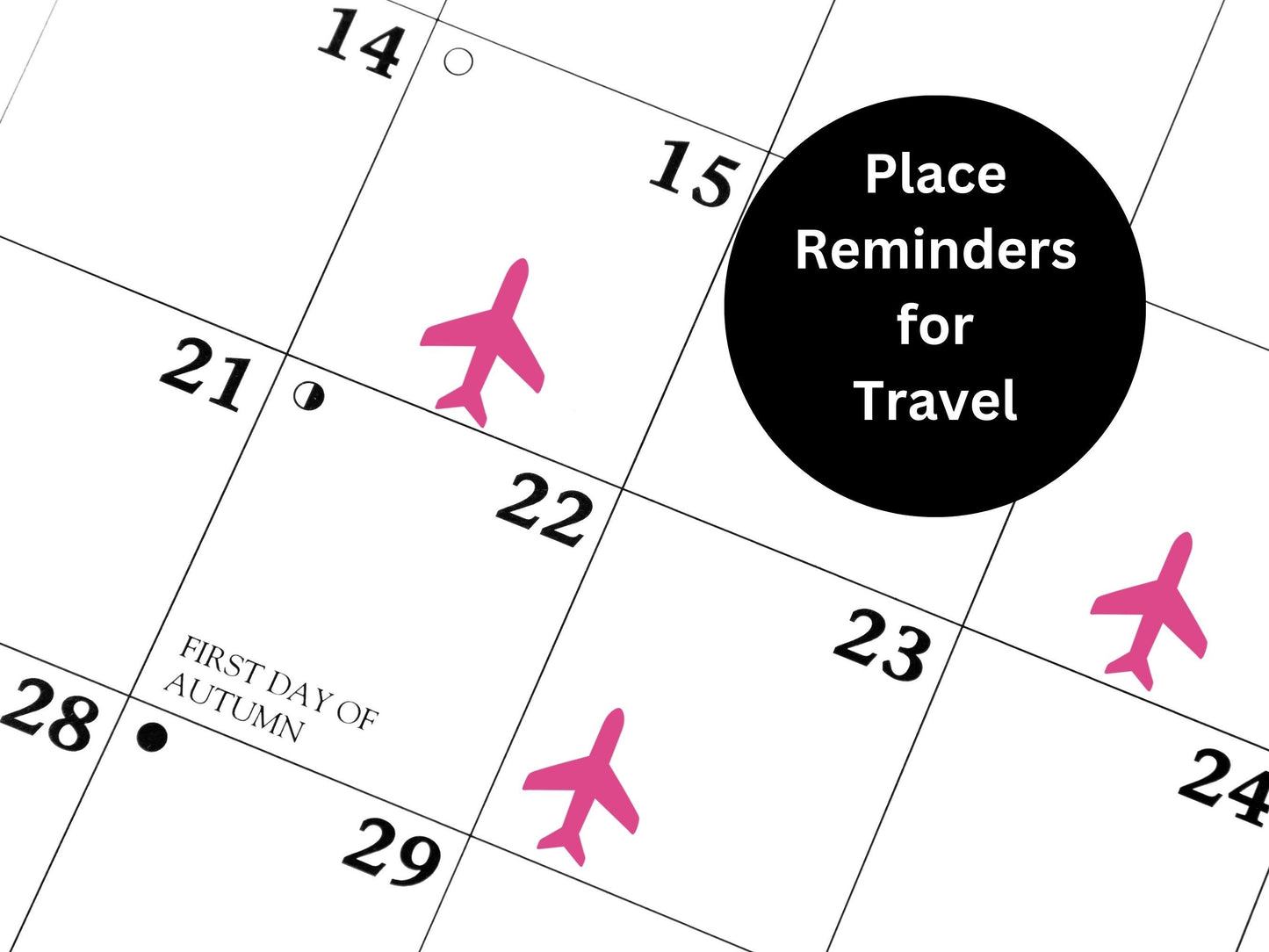 Plane Icon Vinyl Stickers for Planners, Journals – Waterproof, 42 Pack