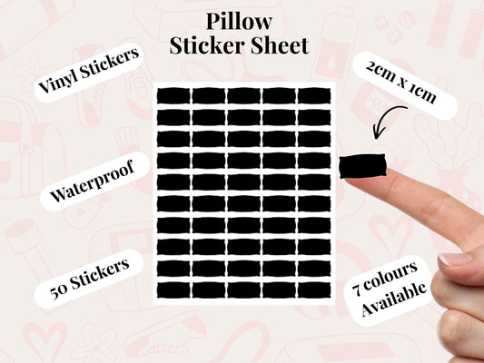 Pillow Sticker Sheet Self Care Planner Stickers Wellness Icons 50 Pack 7 Colours