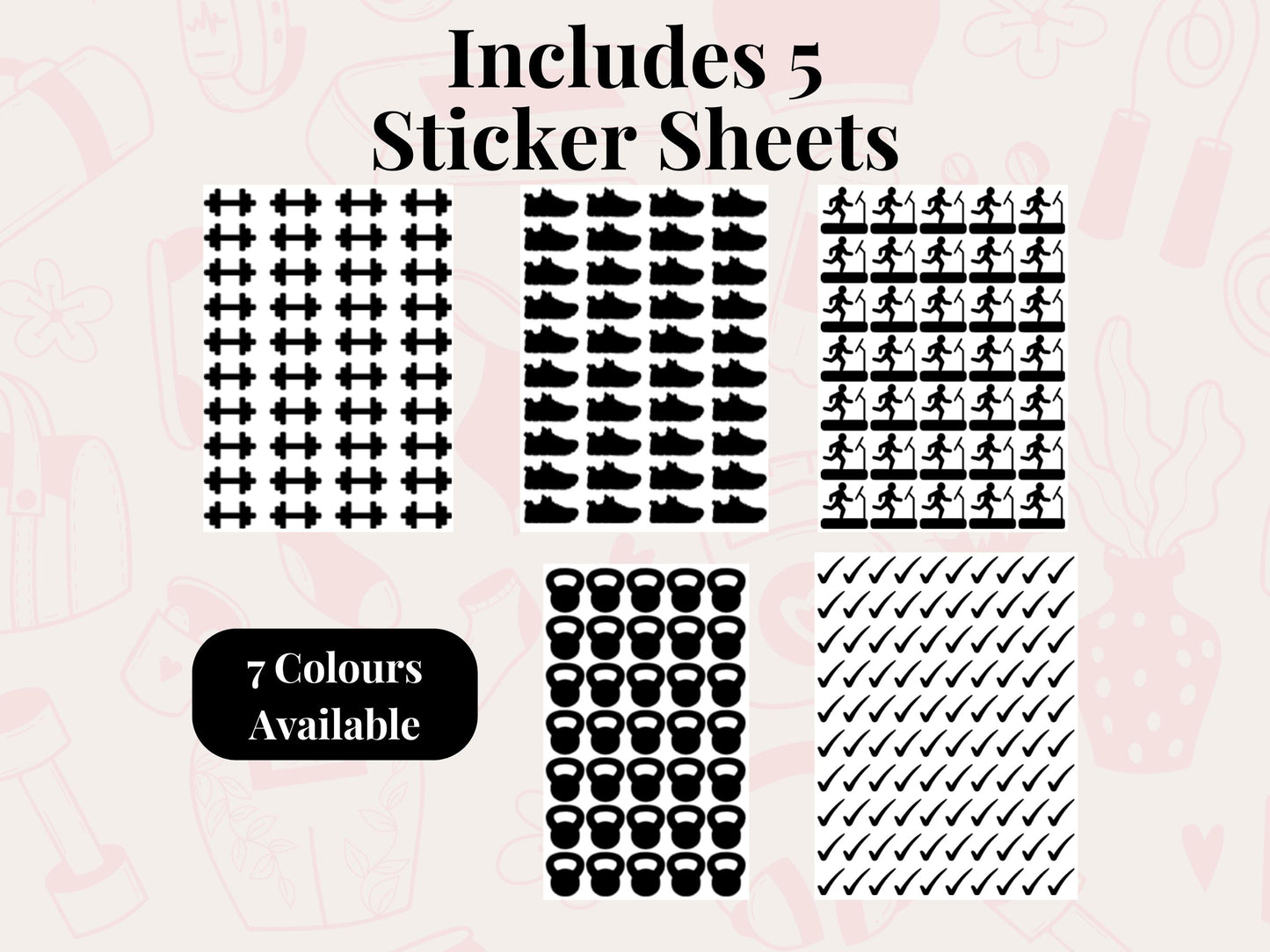 Stay organised and motivated with this fitness planner sticker bundle