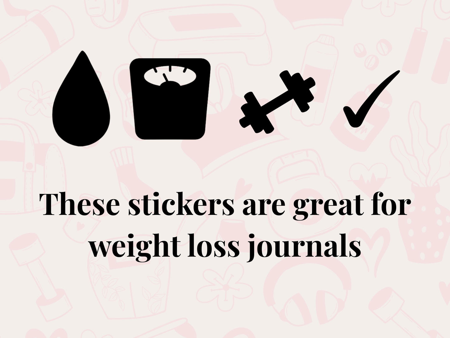 Weight Loss and Fitness Planner Sticker Bundle