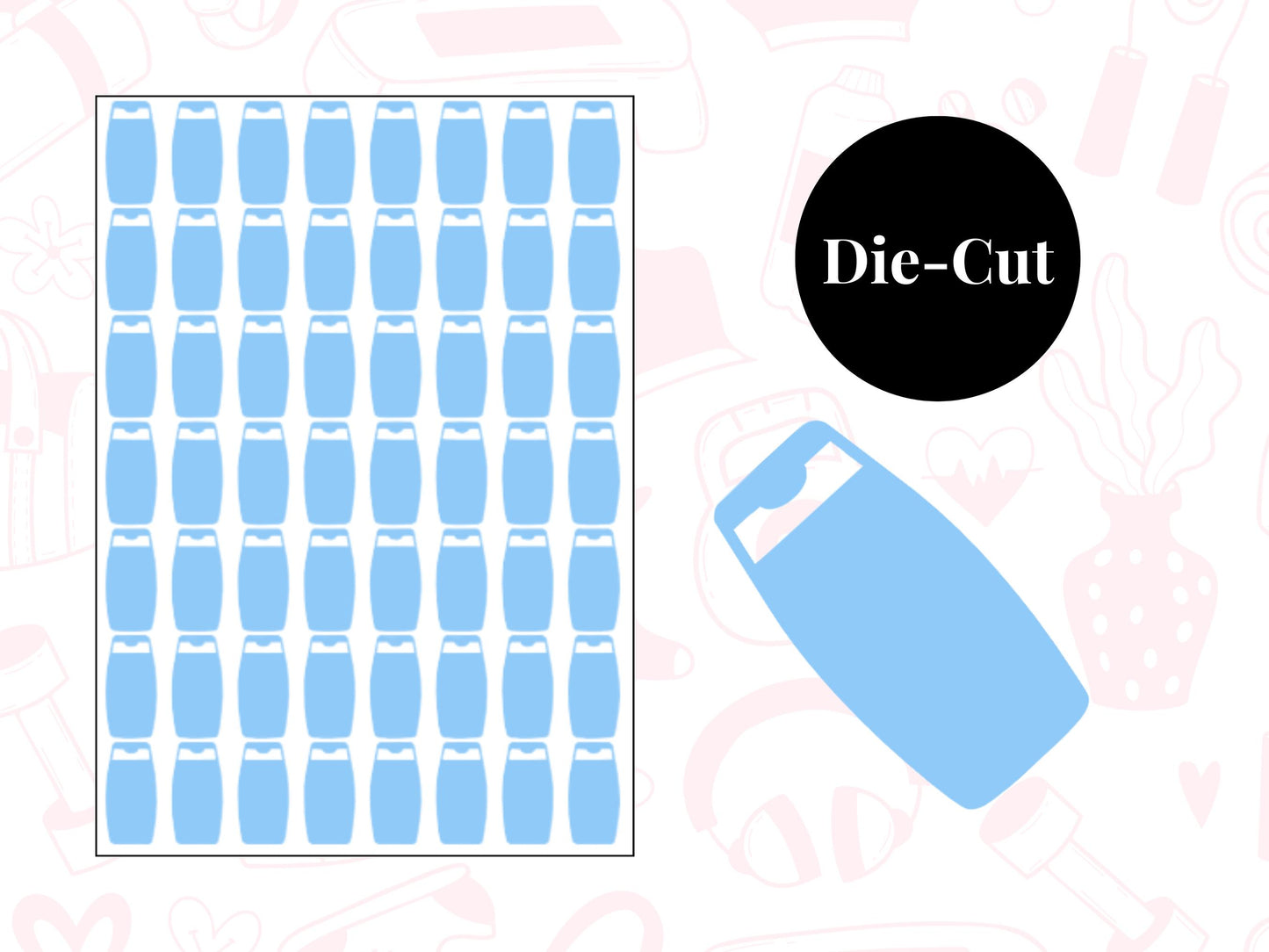 Shampoo Bottle Sticker Sheet Self Care Planner Stickers Icons 56 Stickers