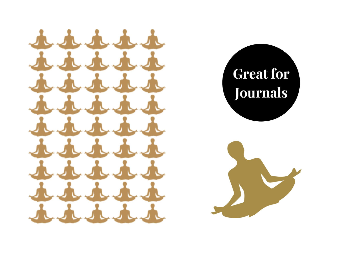 Yoga Pose Sticker Sheet Fitness Journal Planner Stickers Gym Tracker Icons 45 Pack