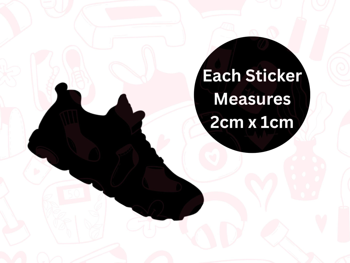 Sports Shoe Sticker Sheet Fitness Journal Planner Stickers Gym Tracker Icons 40 Pack