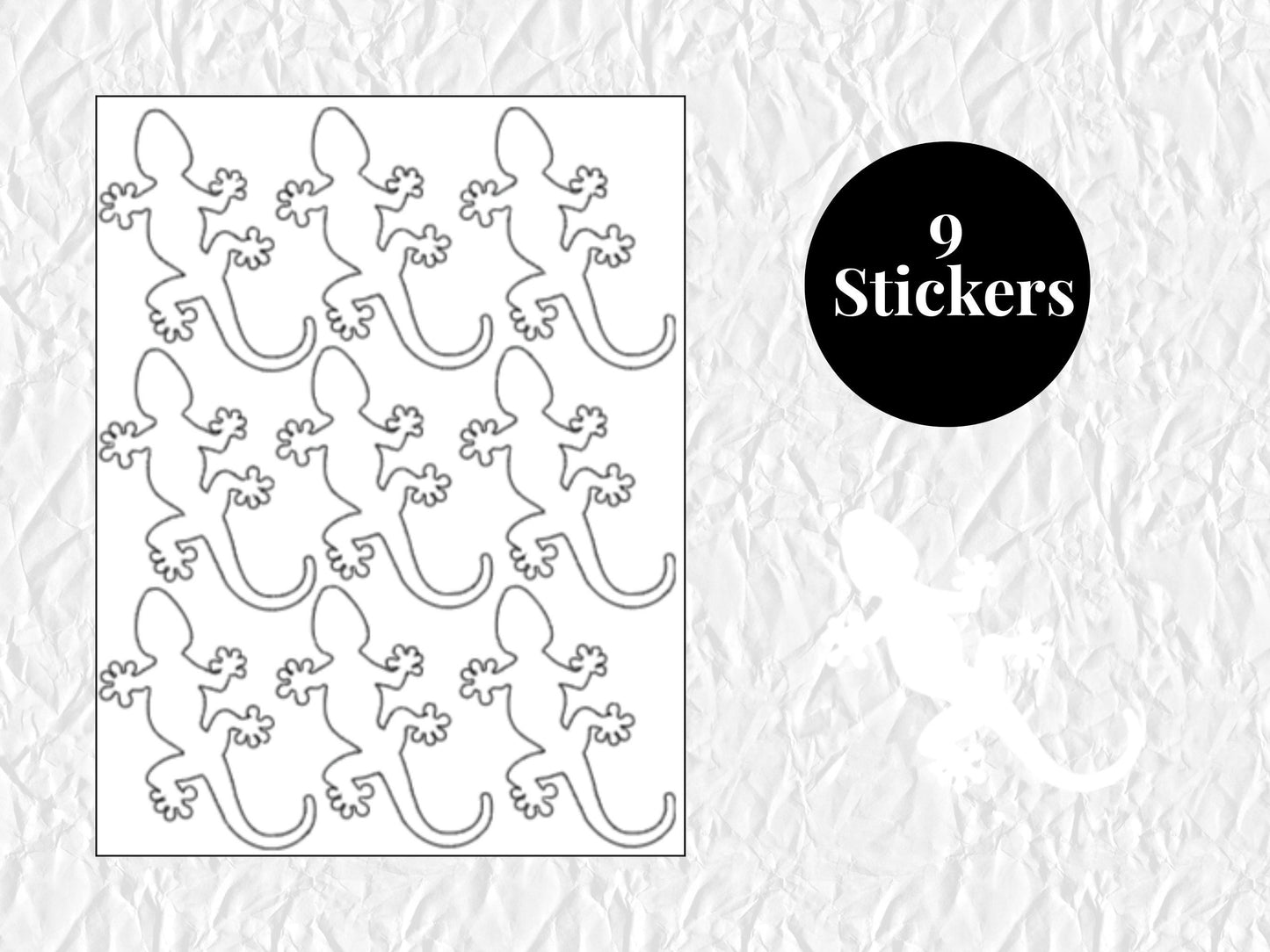 Leopard Gecko Stickers Reptile Vinyl Decals Pet Lizard Stickers 9 Pack