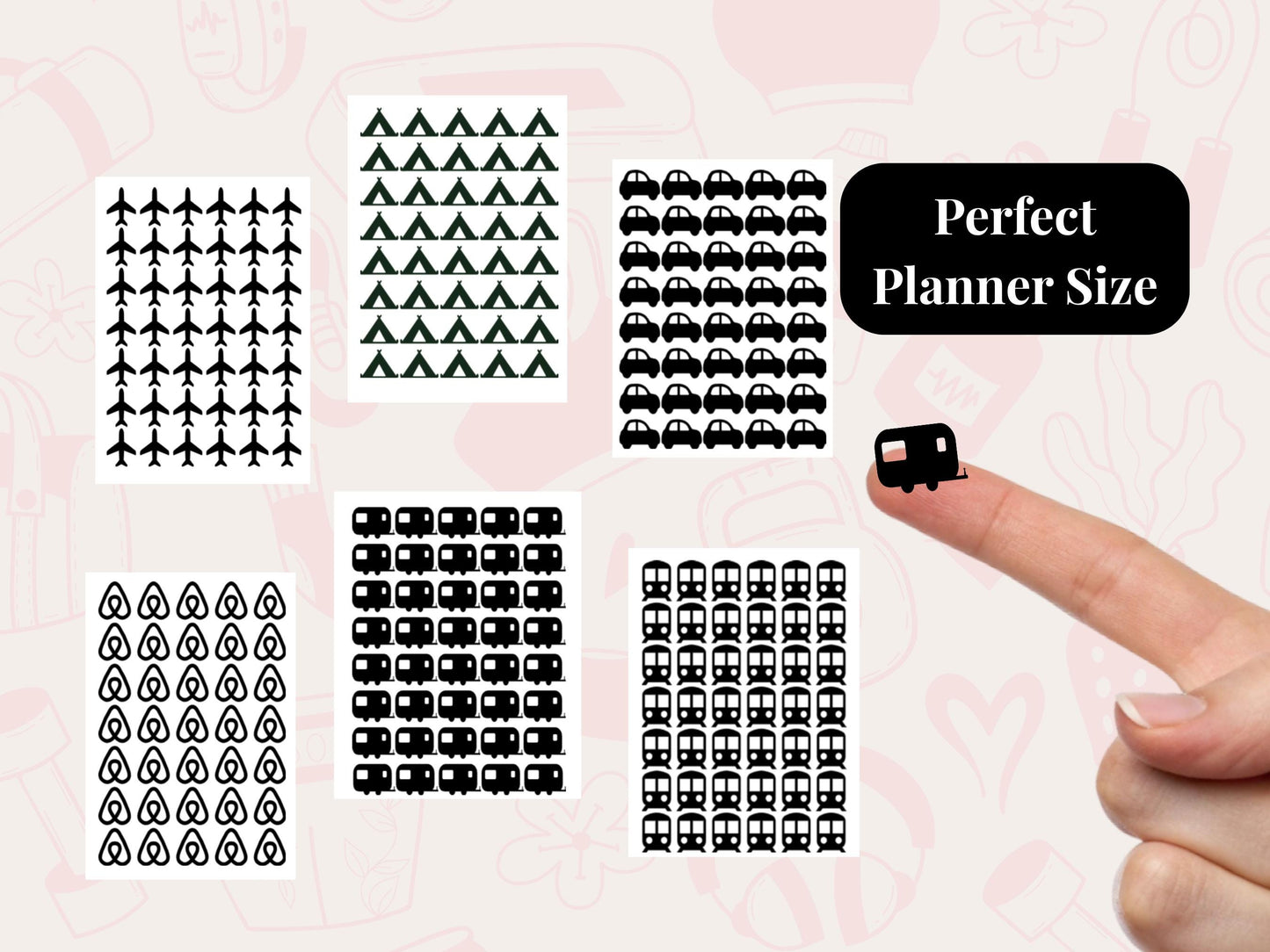 Travel and Adventure Planner Sticker Bundle Journal Stickers Multi Sheet Set
