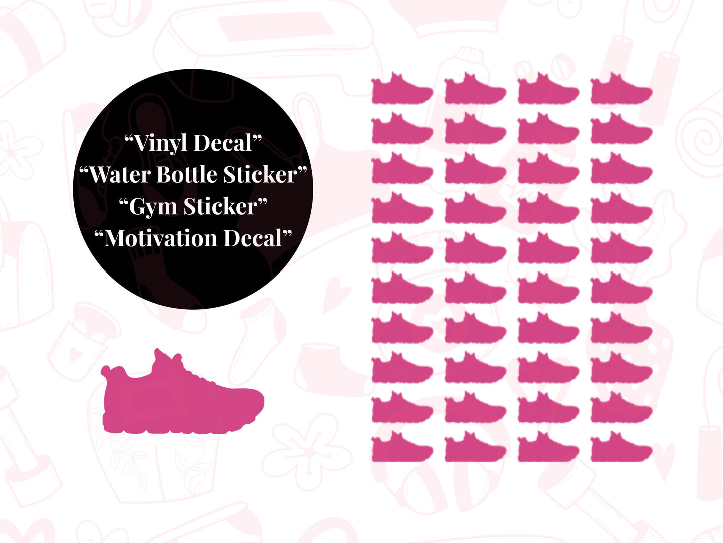 Sports Shoe Sticker Sheet Fitness Journal Planner Stickers Gym Tracker Icons 40 Pack