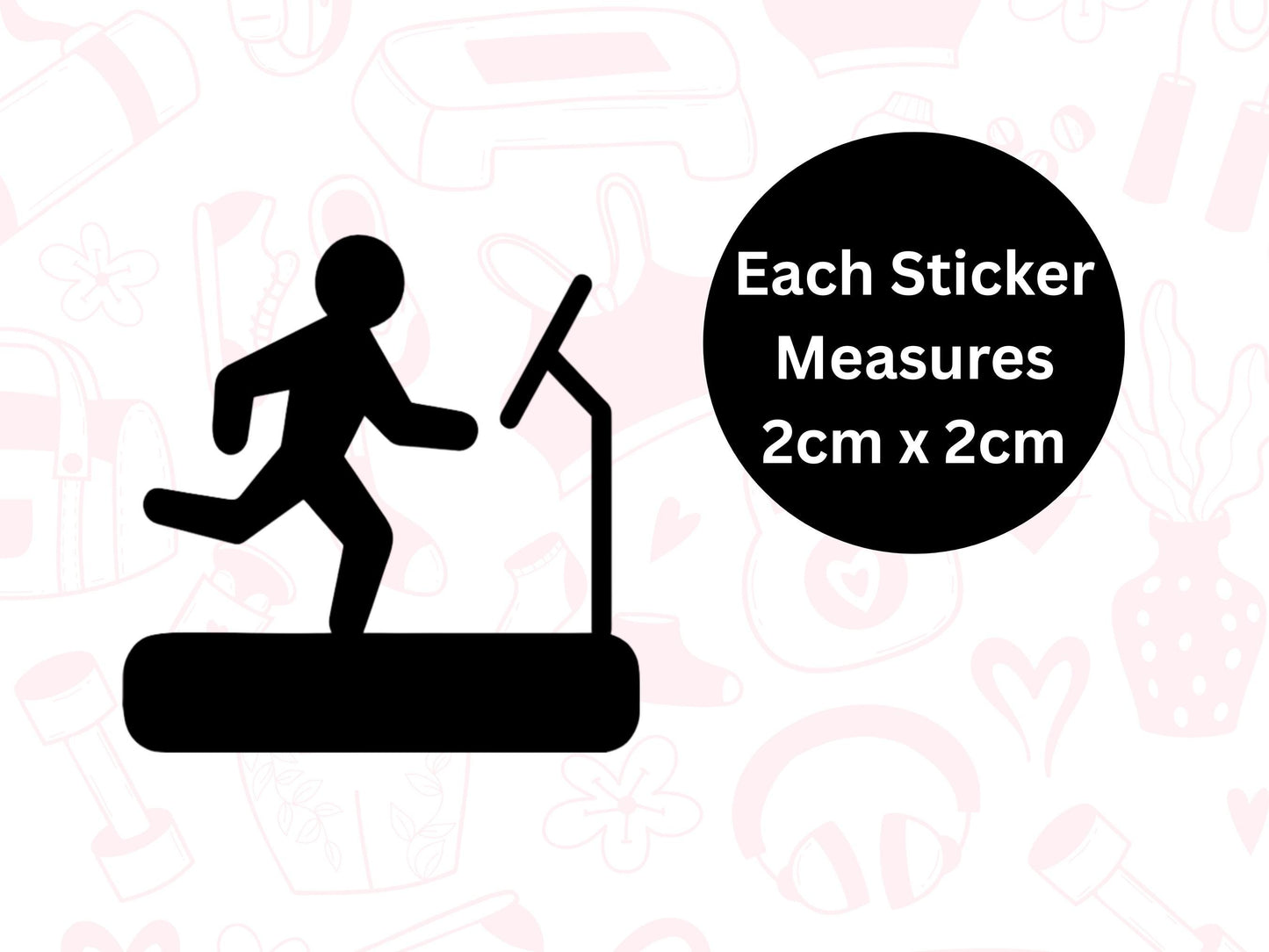 Running Machine Sticker Sheet Fitness Journal Planner Stickers Gym Tracker Icons 35 Pack