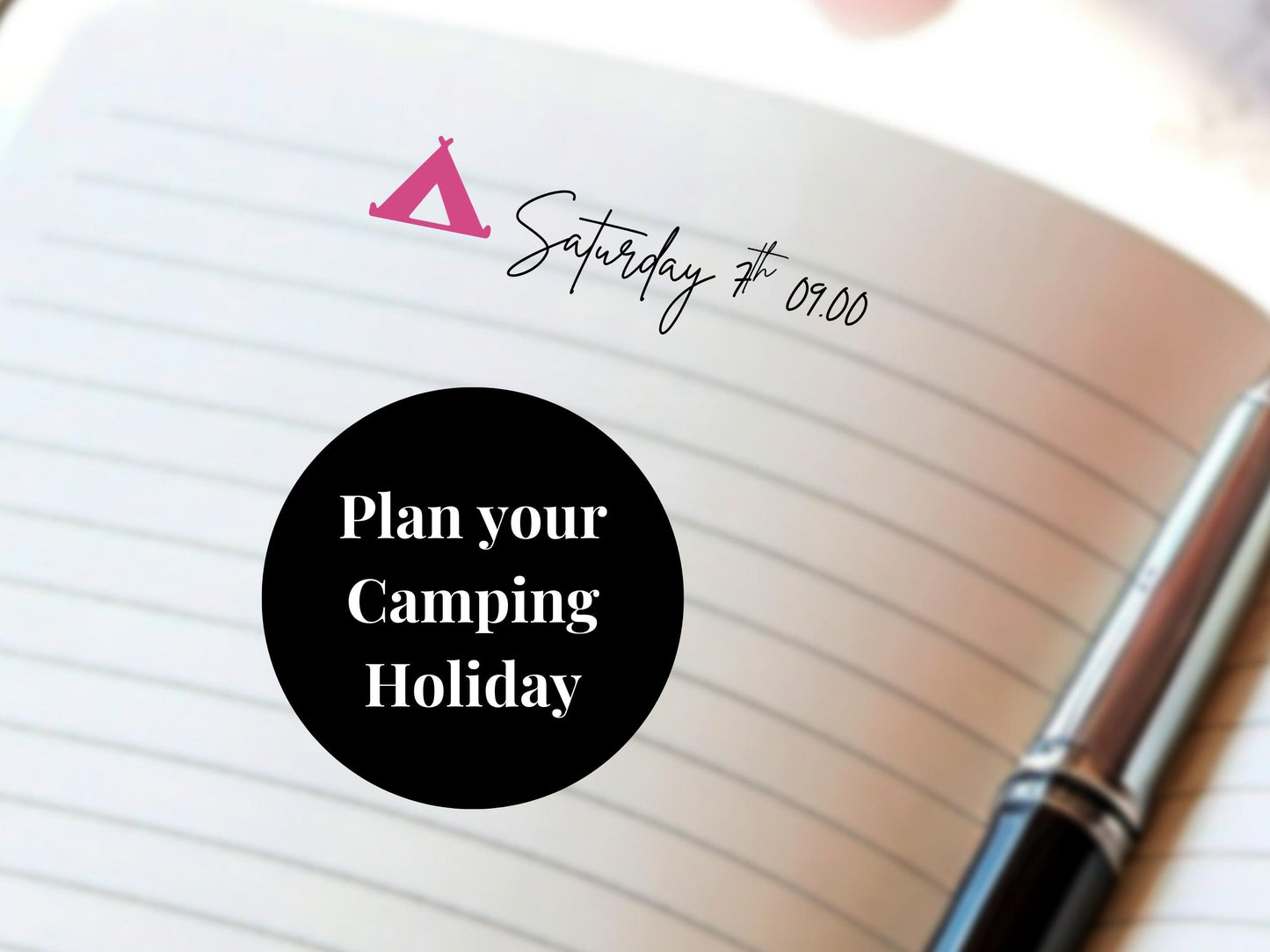 Tent Icon Vinyl Stickers: Waterproof Planner Decals (2cm x 1.5cm)