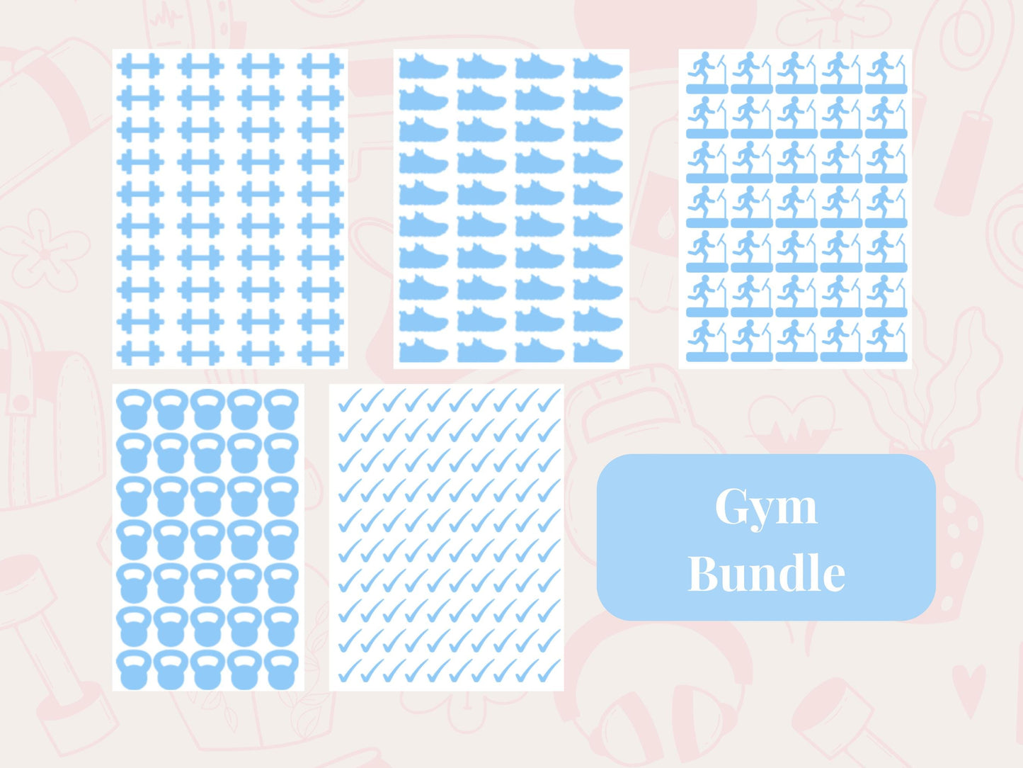 Stay organised and motivated with this fitness planner sticker bundle