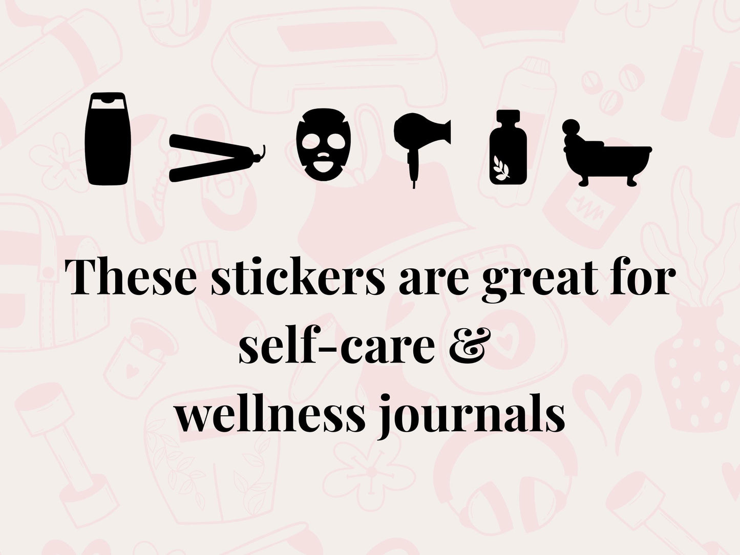 Self Care Planner Sticker Bundle Wellness Beauty Routine Journal Stickers Multi Sheet Set