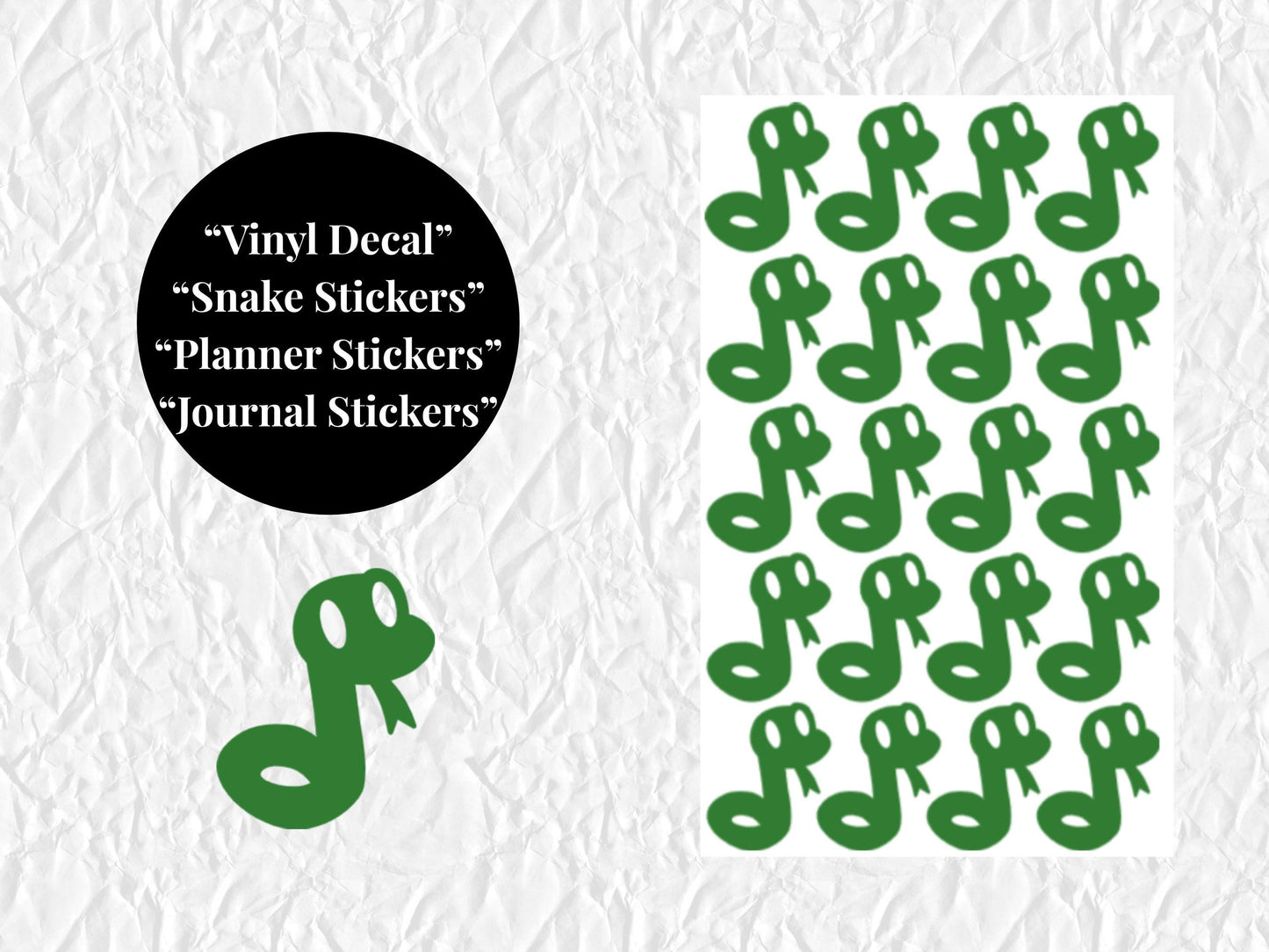 Snake Stickers Reptile Vinyl Decals Pet Snake Stickers 9 Pack