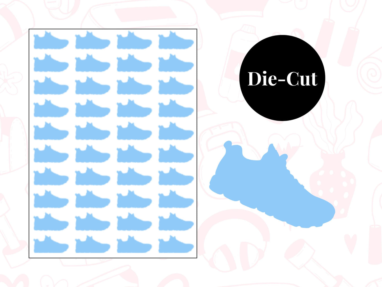 Sports Shoe Sticker Sheet Fitness Journal Planner Stickers Gym Tracker Icons 40 Pack
