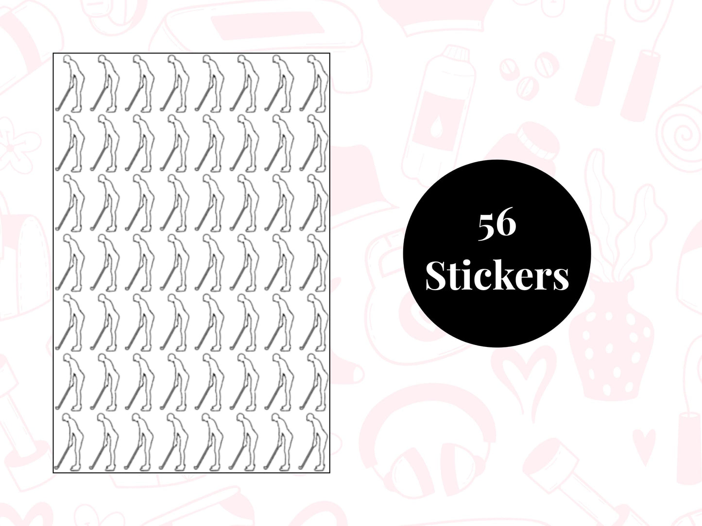 Golf Sticker Sheet Planner Stickers Golfing Icons Tee Off Journal Decals 56 Pack
