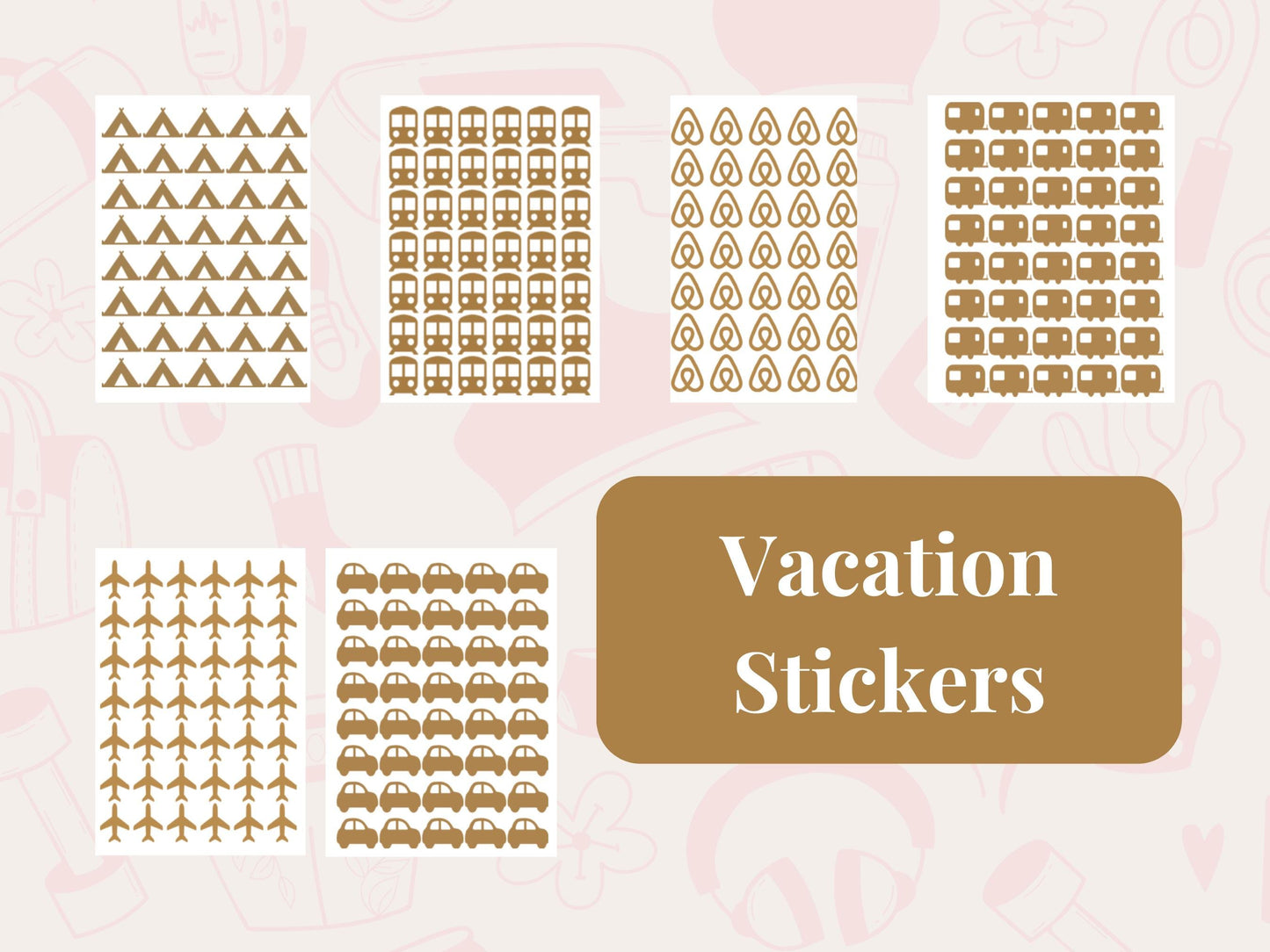 Travel and Adventure Planner Sticker Bundle Journal Stickers Multi Sheet Set