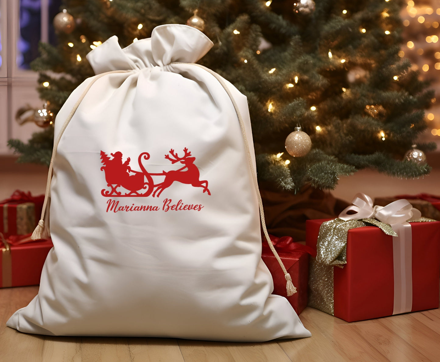 Vinyl Iron-On Transfer, DIY Christmas Heat Transfer, Custom Iron-On, Personalised Heat Transfer, Santa and Sleigh Heat Transfer