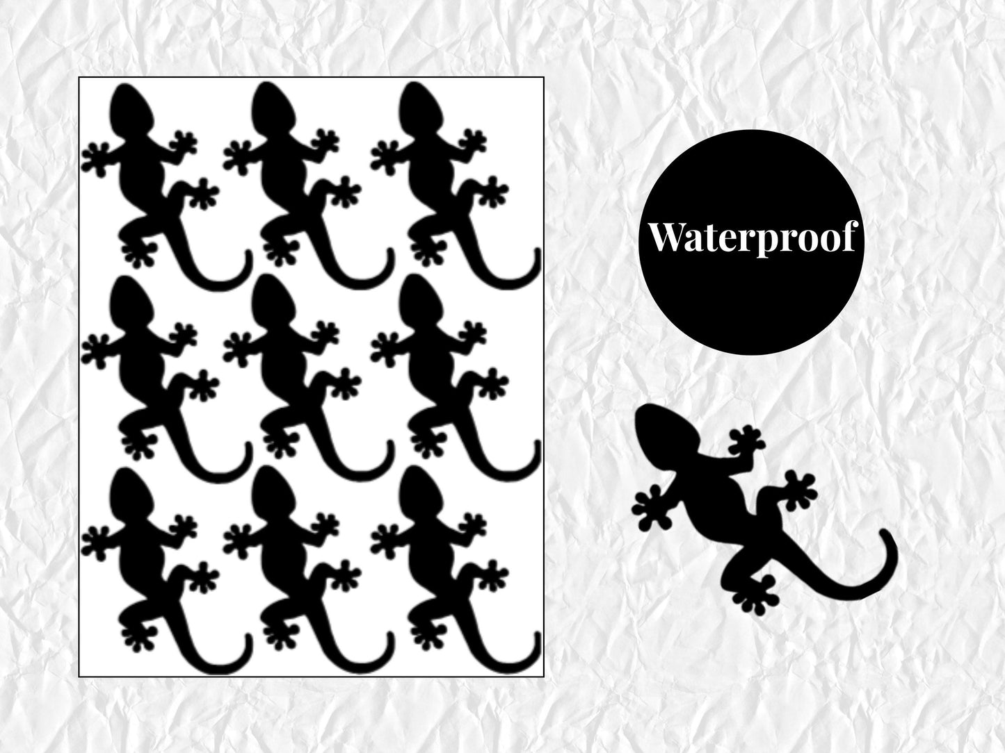 Leopard Gecko Stickers Reptile Vinyl Decals Pet Lizard Stickers 9 Pack