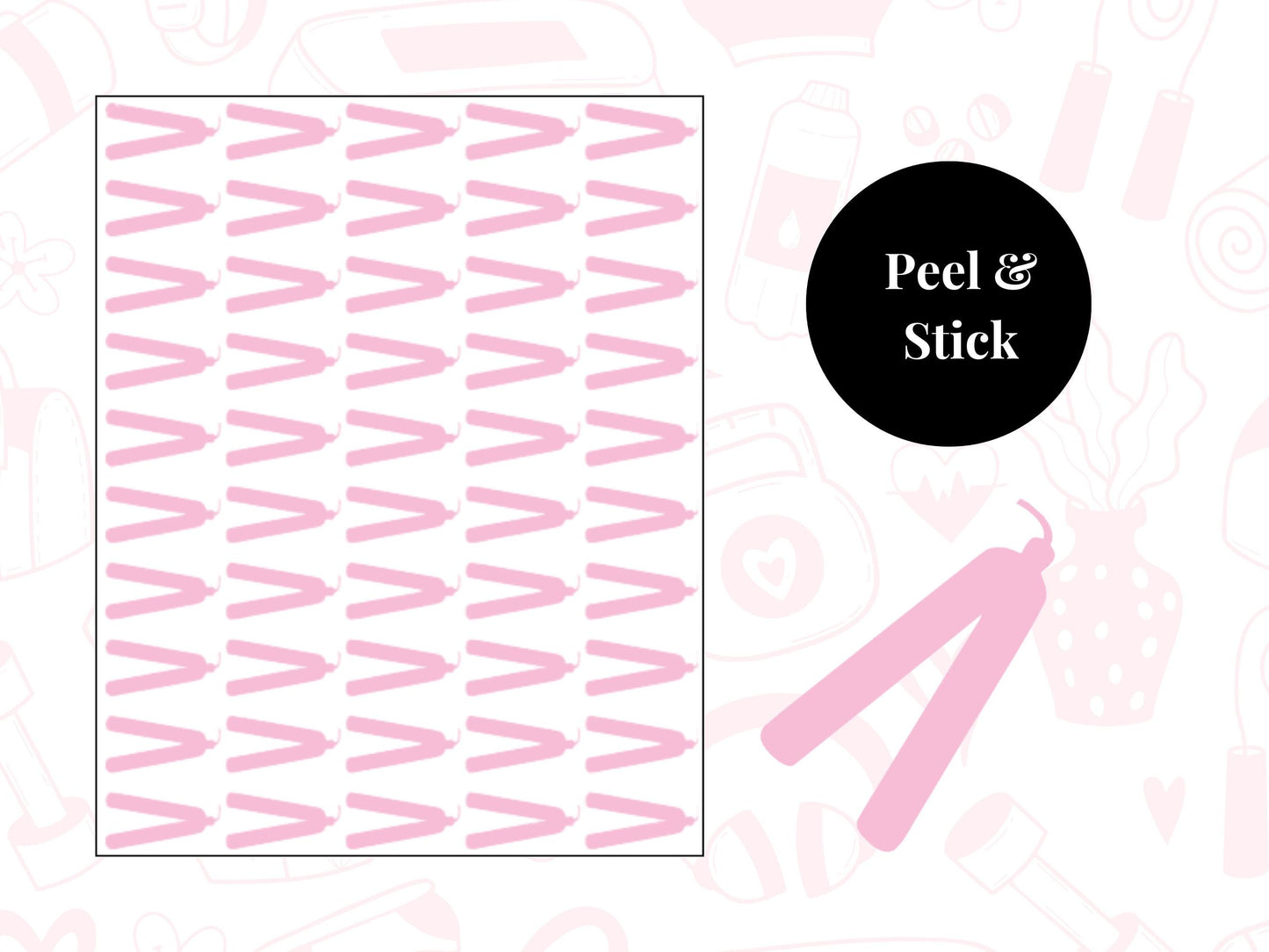 Hair Straightener Sticker Sheet Self Care Planner Stickers Icons 50 Stickers